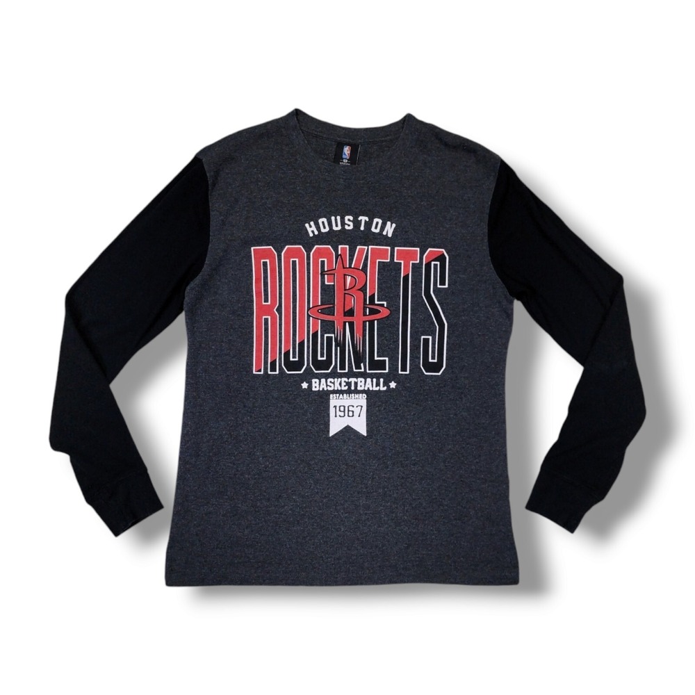 Houston Rockets NBA Swingman Long Sleeve Thermal Black/Gray Shirt Men's M